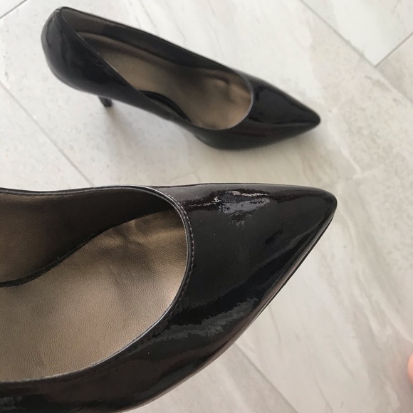 Dark Brown Patent Leather Pointed Heels - Picture 2 of 4